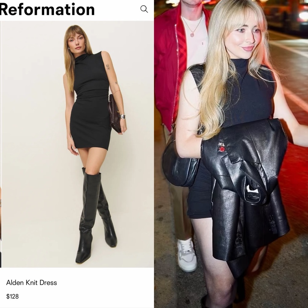 Reformation Alden Knit Dress — Black Sleeveless Mini SIZE SMALL